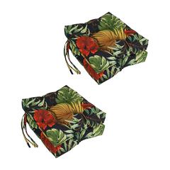 16-inch Spun Polyester Patterned Outdoor Square Tufted Chair Cushion