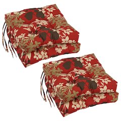 16-inch Spun Polyester Patterned Outdoor Square Tufted Chair Cushions (Set of 4)