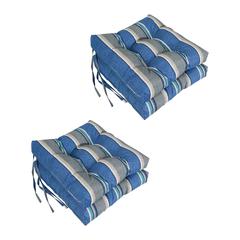 16-inch Spun Polyester Patterned Outdoor Square Tufted Chair Cushion