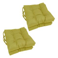 16-inch Spun Polyester Solid Outdoor Square Tufted Chair Cushion