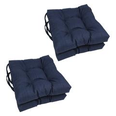 16-inch Spun Polyester Solid Outdoor Square Tufted Chair Cushion