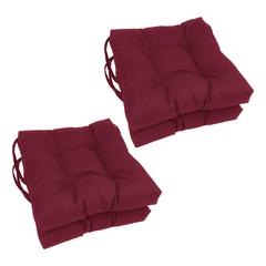 16-inch Spun Polyester Solid Outdoor Square Tufted Chair Cushion