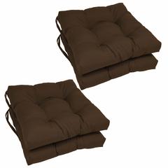 16-inch Solid Twill Square Tufted Chair Cushions (Set of 4)