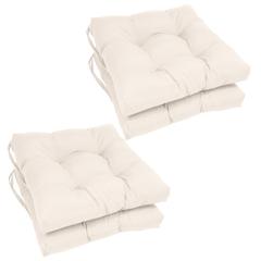 16-inch Solid Twill Square Tufted Chair Cushions (Set of 4)