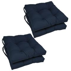 16-inch Solid Twill Square Tufted Chair Cushions (Set of 4)