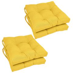 16-inch Solid Twill Square Tufted Chair Cushions (Set of 4)