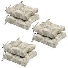 16-inch Jacquard Square Tufted Chair Cushions (Set of 6)