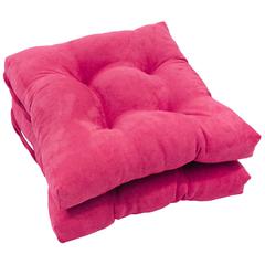 16-inch Solid Microsuede Square Tufted Chair Cushions (Set of 6) 916X16SQ-T-6CH-MS-BB