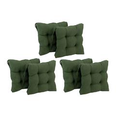 16-inch Solid Microsuede Square Tufted Chair Cushions (Set of 6) 916X16SQ-T-6CH-MS-HG