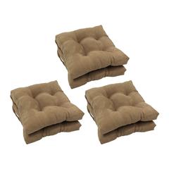 16-inch Solid Microsuede Square Tufted Chair Cushions (Set of 6) 916X16SQ-T-6CH-MS-JV