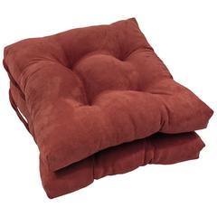 16-inch Solid Microsuede Square Tufted Chair Cushions (Set of 6) 916X16SQ-T-6CH-MS-RW