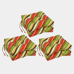16-inch Spun Polyester Outdoor Square Tufted Chair Cushions (Set of 6)  916X16SQ-T-6CH-OD-102