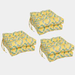 16-inch Spun Polyester Outdoor Square Tufted Chair Cushions (Set of 6)  916X16SQ-T-6CH-OD-105