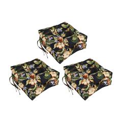 16-inch Spun Polyester Patterned Outdoor Square Tufted Chair Cushion