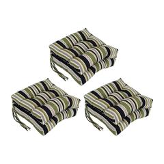 16-inch Spun Polyester Patterned Outdoor Square Tufted Chair Cushion