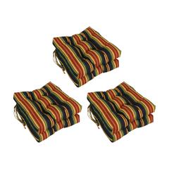16-inch Spun Polyester Patterned Outdoor Square Tufted Chair Cushion