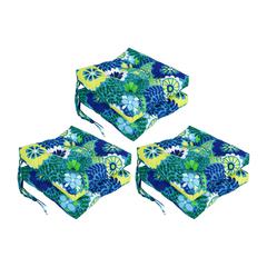 16-inch Spun Polyester Patterned Outdoor Square Tufted Chair Cushion