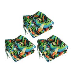 16-inch Spun Polyester Patterned Outdoor Square Tufted Chair Cushion