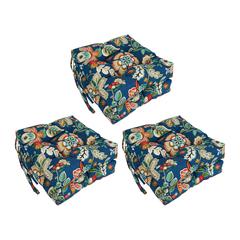 16-inch Spun Polyester Patterned Outdoor Square Tufted Chair Cushion