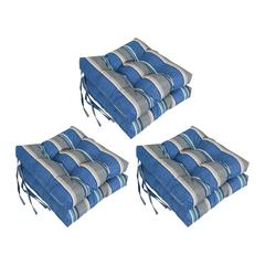 16-inch Spun Polyester Patterned Outdoor Square Tufted Chair Cushion