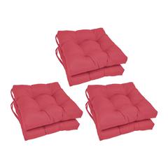 16-inch Solid Twill Square Tufted Chair Cushions (Set of 6)  916X16SQ-T-6CH-TW-BB