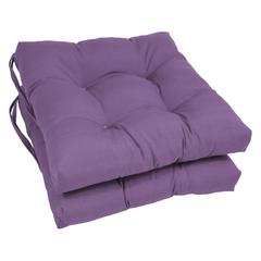 16-inch Solid Twill Square Tufted Chair Cushions (Set of 6)  916X16SQ-T-6CH-TW-GP