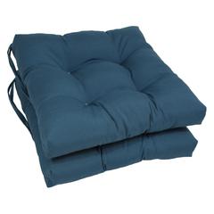 16-inch Solid Twill Square Tufted Chair Cushions (Set of 6)  916X16SQ-T-6CH-TW-IN