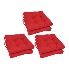 16-inch Solid Twill Square Tufted Chair Cushions (Set of 6)  916X16SQ-T-6CH-TW-RD