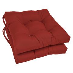 16-inch Solid Twill Square Tufted Chair Cushions (Set of 6)  916X16SQ-T-6CH-TW-RR
