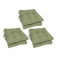 16-inch Solid Twill Square Tufted Chair Cushions (Set of 6)  916X16SQ-T-6CH-TW-SG