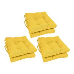 16-inch Solid Twill Square Tufted Chair Cushions (Set of 6)  916X16SQ-T-6CH-TW-SS