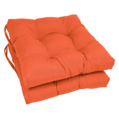 16-inch Solid Twill Square Tufted Chair Cushions (Set of 6)  916X16SQ-T-6CH-TW-TD