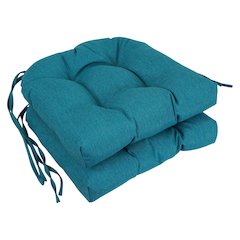 16-inch Premium Olefin Tufted Outdoor Chair Cushions (Set of 2)