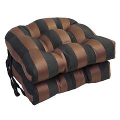 16-inch Spun Polyester Outdoor U-shaped Tufted Chair Cushion