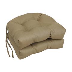 16-inch Spun Premium Outdoor U-shaped Tufted Chair Cushions (Set of 2) 916X16US-T-2CH-PO-010