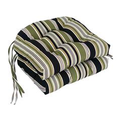 16-inch Spun Polyester Patterned Outdoor U-shaped Tufted Chair Cushion
