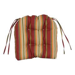 16-inch Spun Polyester Patterned Outdoor U-shaped Tufted Chair Cushion