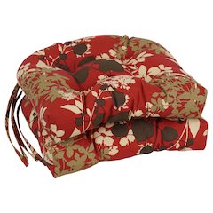 16-inch Polyester Patterned Outdoor U-shaped Chair Cushions (Set of 2)