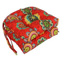 16-inch Outdoor Spun Polyester U-shaped Tufted Chair Cushions (Set of 2)