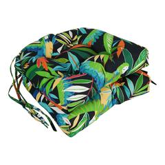 16-inch Outdoor Spun Polyester U-shaped Tufted Chair Cushions (Set of 2)