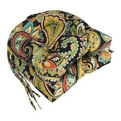 16-inch Polyester Patterned Outdoor U-shaped Chair Cushions (Set of 2)