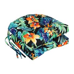 16-inch Spun Polyester Patterned Outdoor U-shaped Tufted Chair Cushion