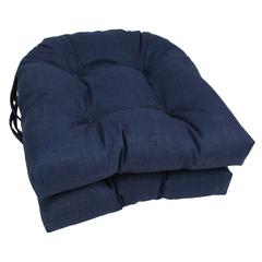 16-inch Outdoor Spun Polyester U-shaped Tufted Chair Cushions (Set of 2)