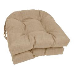 16-inch Spun Polyester Solid Outdoor U-shaped Tufted Chair Cushion