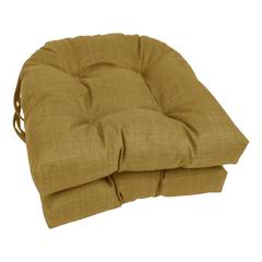 16-inch Spun Polyester Solid Outdoor U-shaped Tufted Chair Cushion