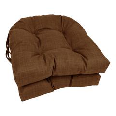 16-inch Spun Polyester Solid Outdoor U-shaped Tufted Chair Cushion