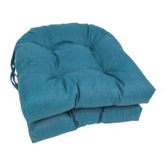 16-inch Outdoor Spun Polyester U-shaped Tufted Chair Cushions (Set of 2)