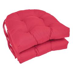 16-inch Solid Twill U-shaped Tufted Chair Cushions (Set of 2)