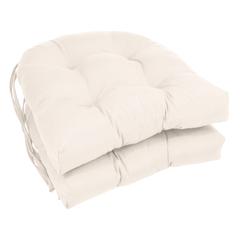 16-inch Solid Twill U-shaped Tufted Chair Cushions (Set of 2)