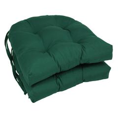 16-inch Solid Twill U-shaped Tufted Chair Cushions (Set of 2)